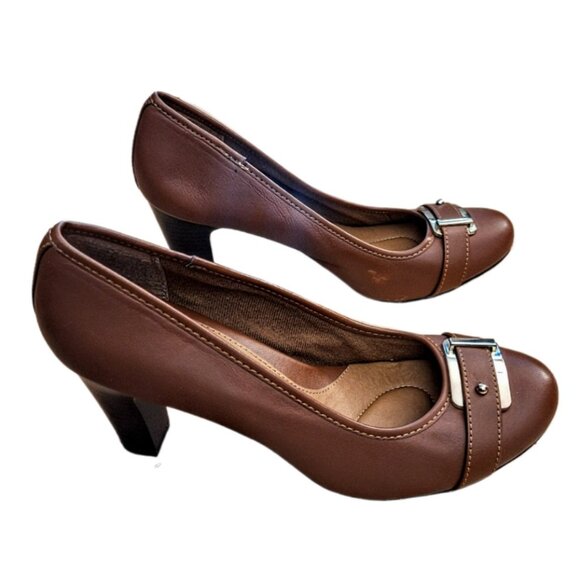 Eurosoft Women's Beatrice Leather 3" Heels Leaf Brown Size 10M New Other - Picture 5 of 11